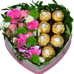 Коробка с цветами и конфетами №30