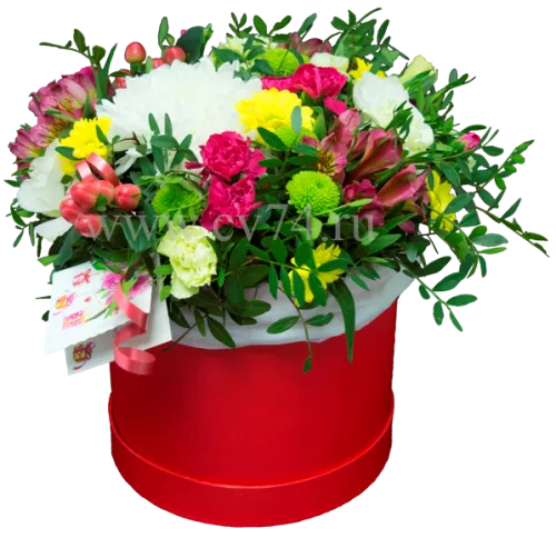Шляпная коробка с цветами Восторг-16