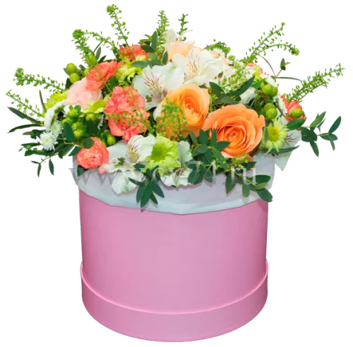 Цветы в шляпной коробке Восторг-23