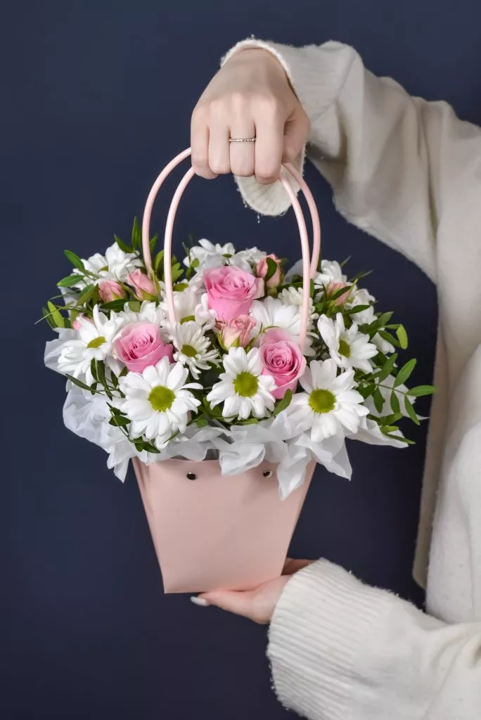 Композиция в розовой сумочке S