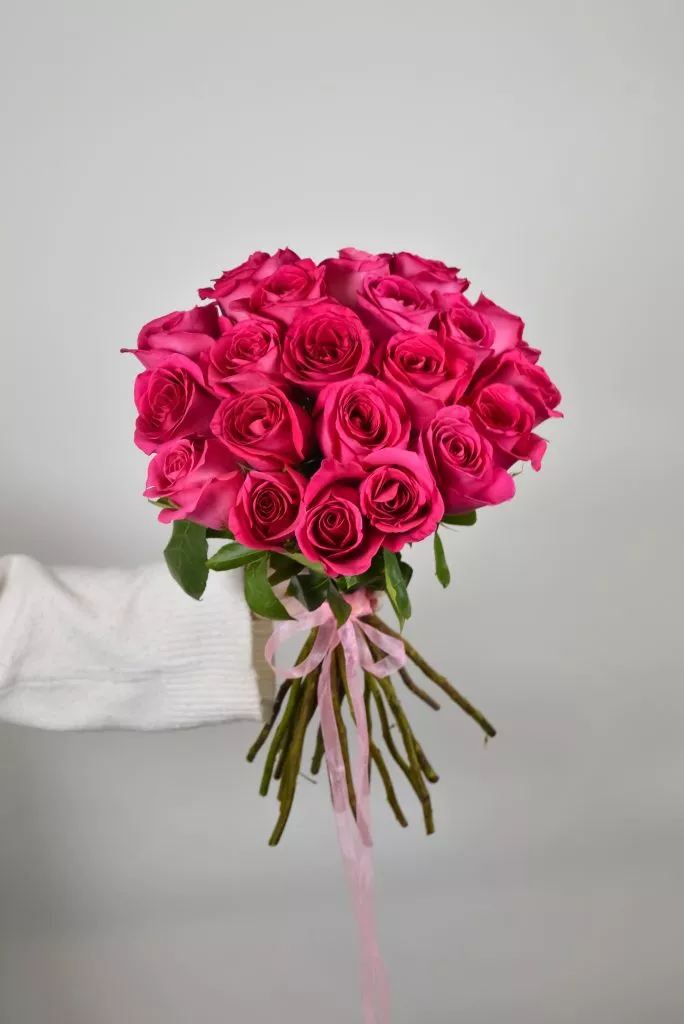 21 роз Пинк розовых