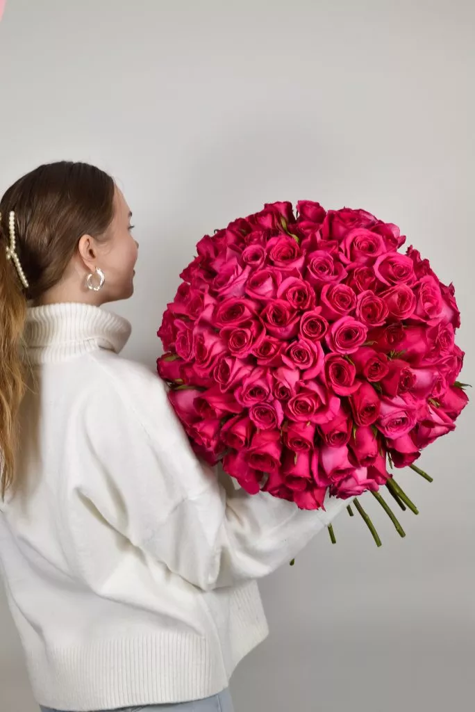 101 роза Пинк розовая