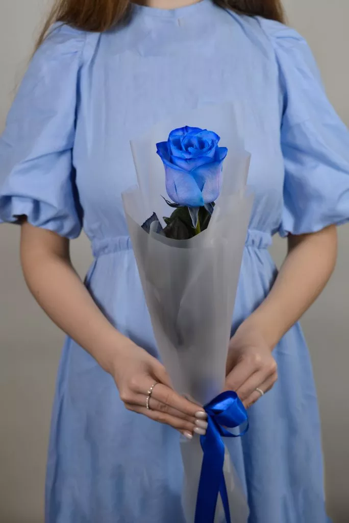 1 синяя роза