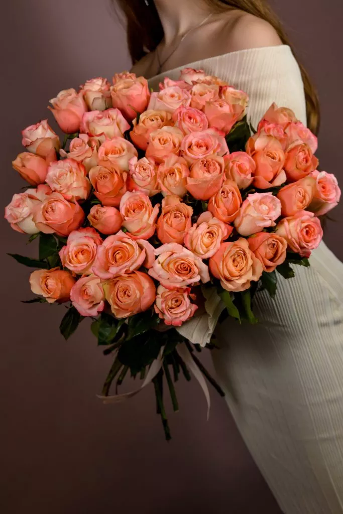 51 розовые розы Эквадор