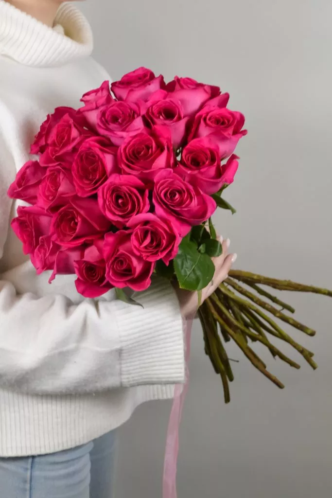 21 роз Пинк розовых