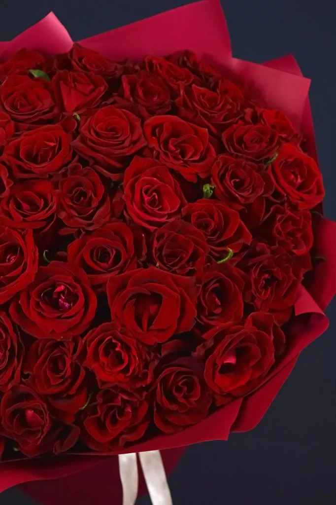 51 красная роза 40 см в оформлении