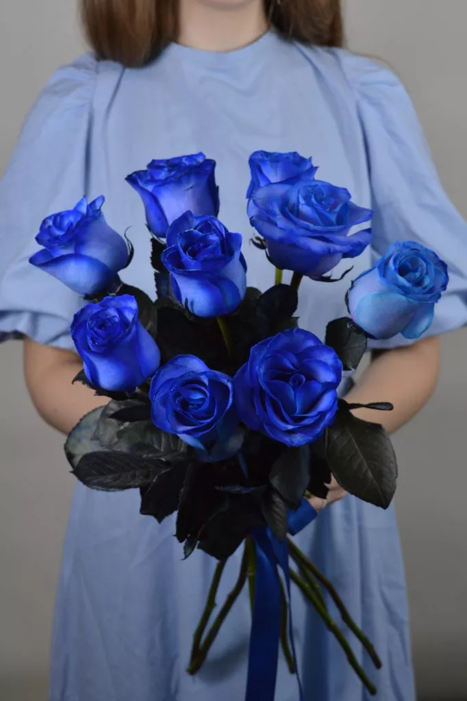 9 синих роз