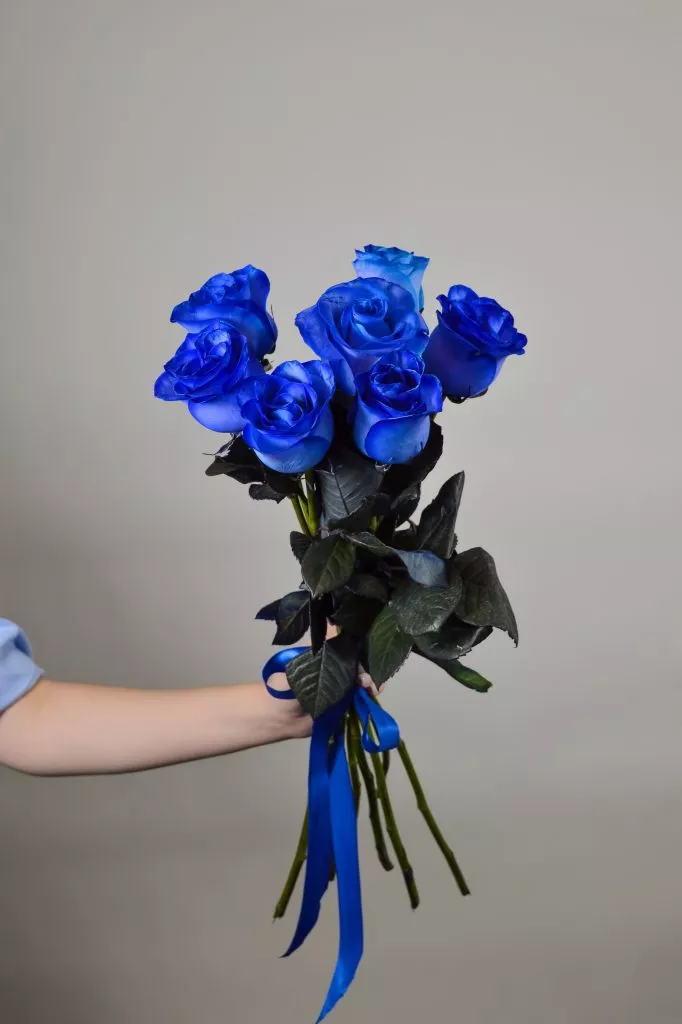 7 синих роз