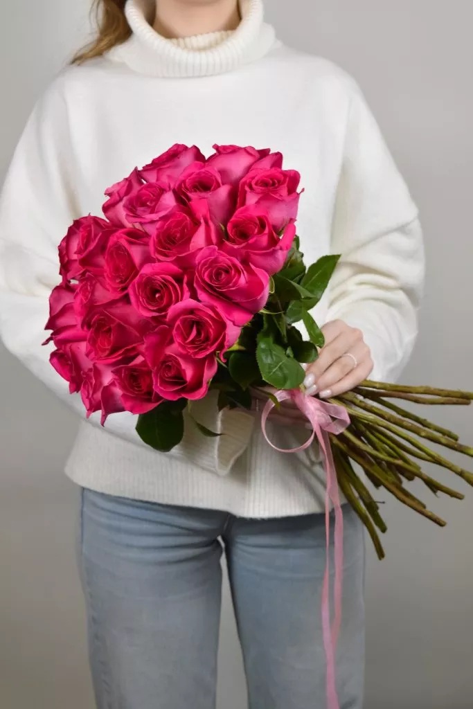 21 роз Пинк розовых