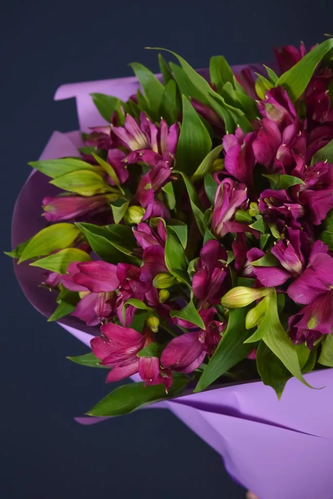 9 фиолетовых альстромерий