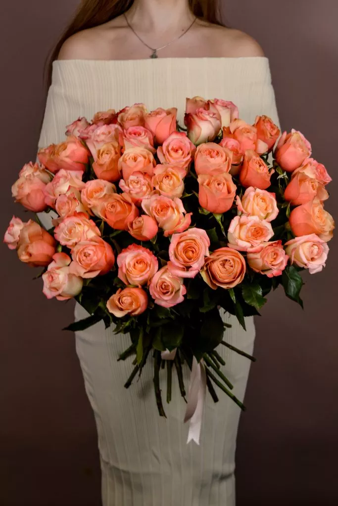 51 розовые розы Эквадор