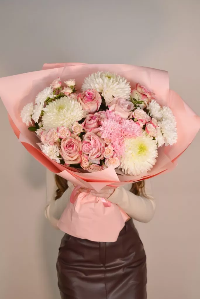 большой нежный букет, в нежных оттенках