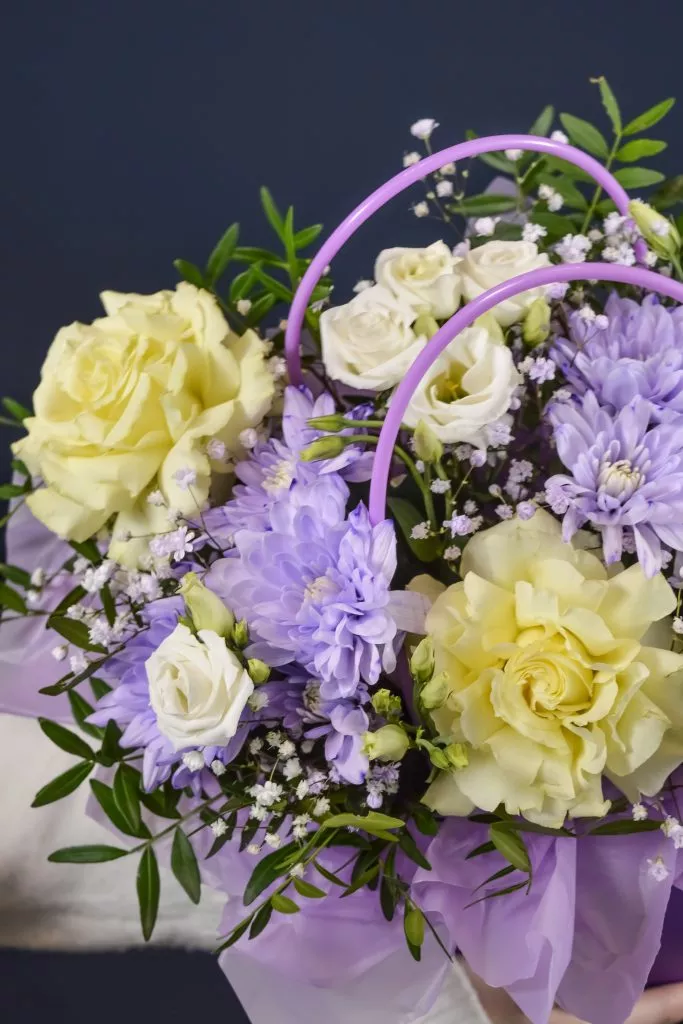 Композиция в сумочке в сиреневых оттенках L