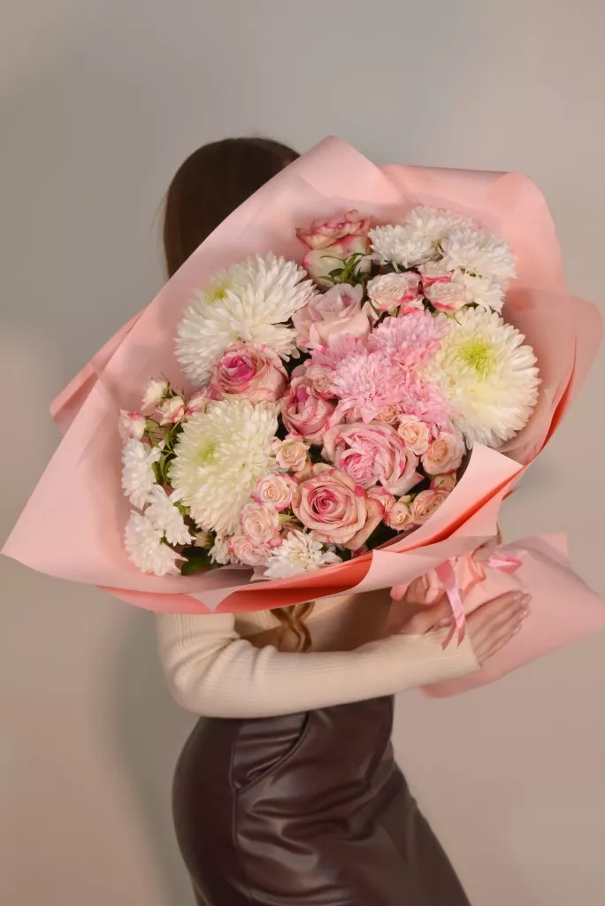 большой нежный букет, в нежных оттенках