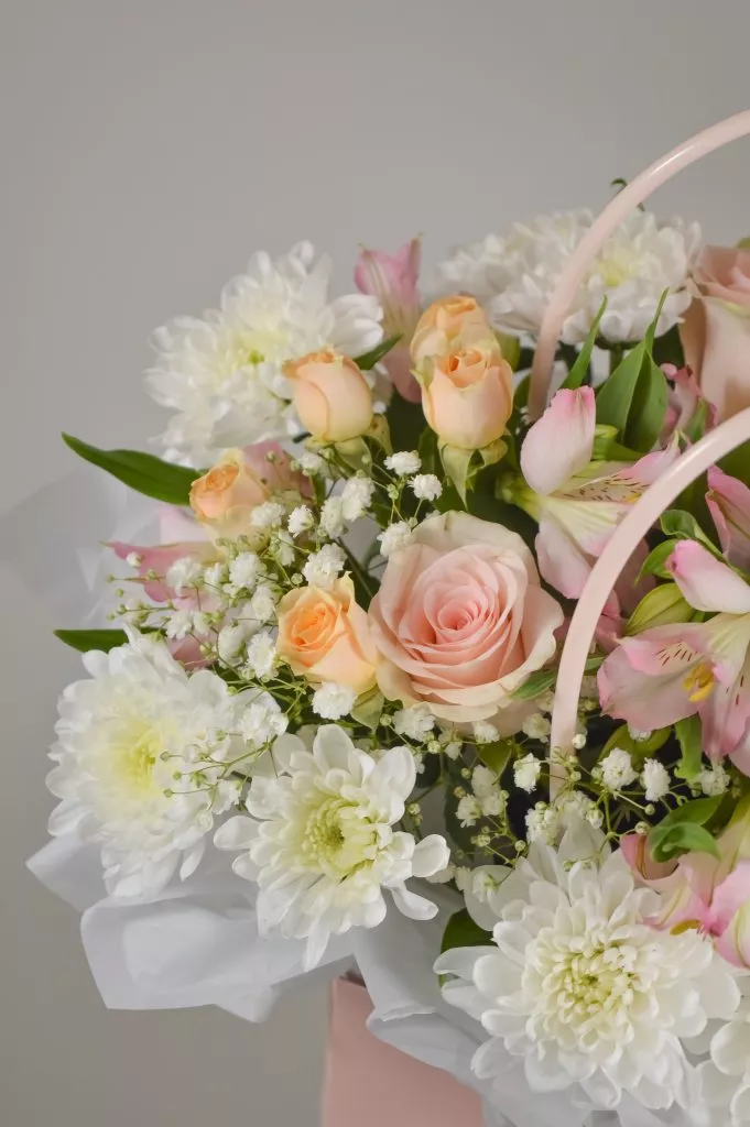 сумочка с цветами розовая